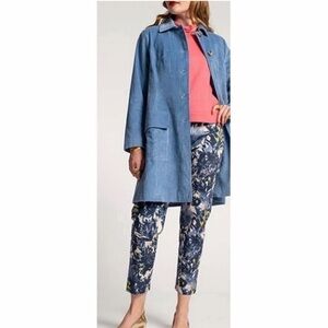Frances Valentine Lucy Floral High Rise Pants in Navy Oyster